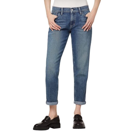 Joe’s Jeans The Boyfriend Slim Cuffed Mid Rise Denim Size 28 Medium Wash - Picture 1 of 13